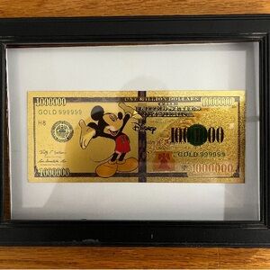 Disney Mickey Mouse Gold Novelty Bill Art